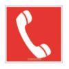 Телефон для использования при пожаре (в том числе телефон прямой связи с пожарной охраной). Знак
