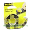 Клейкая лента канцелярская Scotch двухсторонняя прозрачная 12 мм x 6.3 м (с диспенсером)