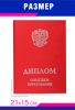 Обложка для диплома о высшем образовании с гербом РФ, бумвинил, красный, серебряное тиснение