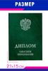 Обложка для диплома о высшем образовании с гербом РФ, бумвинил, зеленый мрамор, серебряное тиснение