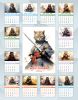 Настольный календарь-домик "Коты-самураи" на 2027 года