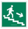 Направление к эвакуационному выходу по лестнице вниз (правый). Знак E13