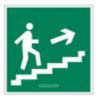 Направление к эвакуационному выходу по лестнице вверх. Знак.
