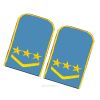 Погоны РЖД. Вышитые. Округлые. Съемные. Голубые. Три звезды и одна петлица