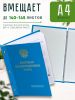 Папка "Выпускная квалификационная работа" с гербом РФ, А4, бумвинил, голубой, 140-145 листов, золотое тиснение