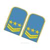 Погоны РЖД. Вышитые. Округлые. Съемные. Голубые. Три звезды и две петлицы