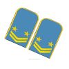 Погоны РЖД. Вышитые. Округлые. Съемные. Голубые. Две звезды и две петлицы