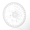 Трафарет-транспортир на 360 градусов с кругами