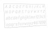 Трафарет ГОСТ Б с наклоном, чертежный шрифт 12 мм (лат)