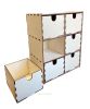 Тумба деревянная, 6 ящиков (натуральный)