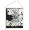 Табличка деревянная, интерьерная "Карта Санкт-Петербурга"