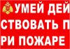 Комплект плакатов Умей действовать при пожаре. (10 листов)