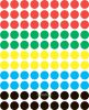 Этикетки точки круглые самоклеящиеся, ассорти, d-12 мм, 99 штук на листе, 4 листа