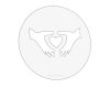 Трафарет круглый "Сердце в руках", 50х50 мм