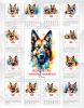 Календарь настенный, перекидной "Идеи на тему "Овчарка. Акварель"" на 2025 год