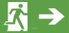 Наклейка. Знак E31 "Направление к эвакуационному выходу направо"