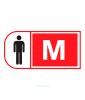 Наклейка "Мужской туалет М" 20 х 10 см