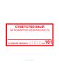 Наклейка "Ответственный за пожарную безопасность" 20х10 см