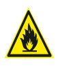 Наклейка "Пожароопасно! Легковоспламеняющиеся вещества" 15 х 15 см