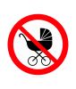 Наклейка "Запрещается вход (проход) с детской коляской" 20 х 20 см