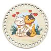 Донышки для вязания, заготовки для рукоделия, дно корзин, 14,8 см, круги, 8 мм, кот и кошка