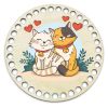 Донышки для вязания, заготовки для рукоделия, дно корзин, 14,8 см, круги, 9 мм, кот и кошка