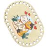 Донышки для вязания, заготовки для рукоделия, дно корзин, 14,8 х 9,8 см, прямоугольник с округлыми краями, 8 мм, кот и кошка