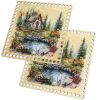Донышки для вязания, заготовки для рукоделия, дно корзин, 19,8 х 19,8 см, квадрат, домик