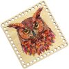 Донышки для вязания, заготовки для рукоделия, дно корзин, 14,8 х 14,8 см, квадрат, 8 мм, сова