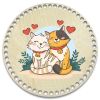 Донышки для вязания, заготовки для рукоделия, дно корзин, 19,8 см, круги, 8 мм, кот и кошка