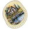 Донышки для вязания, заготовки для рукоделия, дно корзин, 19,8 х 14,8 см, прямоугольник с округлыми краями, 8 мм, домик
