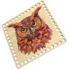 Донышки для вязания, заготовки для рукоделия, дно корзин, 14,8 х 14,8 см, квадрат, 8 мм, сова