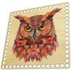 Донышки для вязания, заготовки для рукоделия, дно корзин, 19,8 х 19,8 см, квадрат, 9 мм, сова