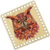 Донышки для вязания, заготовки для рукоделия, дно корзин, 14,8 х 14,8 см, квадрат, 9 мм, сова
