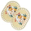 Донышки для вязания, заготовки для рукоделия, дно корзин, 14,8 х 9,8 см, прямоугольник с округлыми краями, кот и кошка