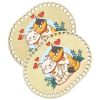 Донышки для вязания, заготовки для рукоделия, дно корзин, 19,8 х 14,8 см, прямоугольник с округлыми краями, кот и кошка