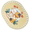 Донышки для вязания, заготовки для рукоделия, дно корзин, 19,8 х 14,8 см, прямоугольник с округлыми краями, 9 мм, кот и кошка