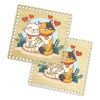 Донышки для вязания, заготовки для рукоделия, дно корзин, 19,8 х 19,8 см, квадрат, кот и кошка
