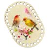 Донышки для вязания, заготовки для рукоделия, дно корзин, 14,8 х 9,8 см, прямоугольник с округлыми краями, 8 мм, птицы