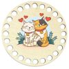 Донышки для вязания, заготовки для рукоделия, дно корзин, 9,8 см, круги, 9 мм, кот и кошка