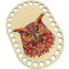 Донышки для вязания, заготовки для рукоделия, дно корзин, 14,8 х 9,8 см, прямоугольник с округлыми краями, 9 мм, сова