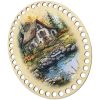 Донышки для вязания, заготовки для рукоделия, дно корзин, 19,8 х 14,8 см, овальные, 9 мм, домик