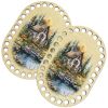 Донышки для вязания, заготовки для рукоделия, дно корзин, 9,8 х 14,8 см, прямоугольник с округлыми краями, домик