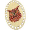 Донышки для вязания, заготовки для рукоделия, дно корзин, 14,8 х 9,8 см, овальные, 9 мм, сова