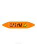 Самоклеющийся маркер «Олеум, коррозионные вещества» (26 х 126 мм, с ламинацией) для использования на наружных трубопроводах