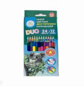 Набор цветных двусторонних карандашей