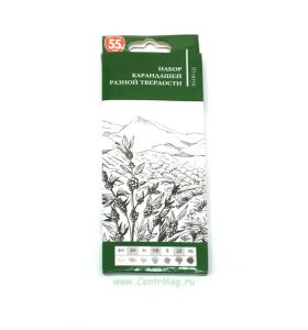 Набор карандашей разной твердости, 10 шт