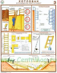 Комплект плакатов Котлован. Ограждение места работ (3 листа, ламинат, 45х60 см)