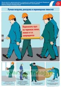 Комплект плакатов Ручная погрузка, разгрузка и перемещение тяжестей. (2 листа). А3 (297x420 мм)