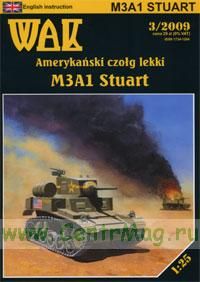 Модель-копия из бумаги танка М3А1 Stuart
